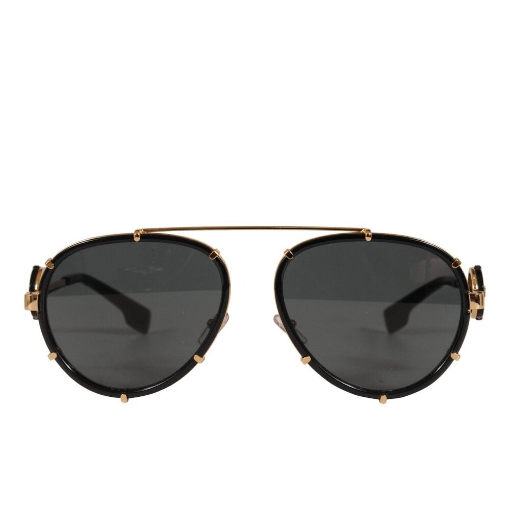Versace Mens Aviator Sunglasses Model 2232 Black Gold